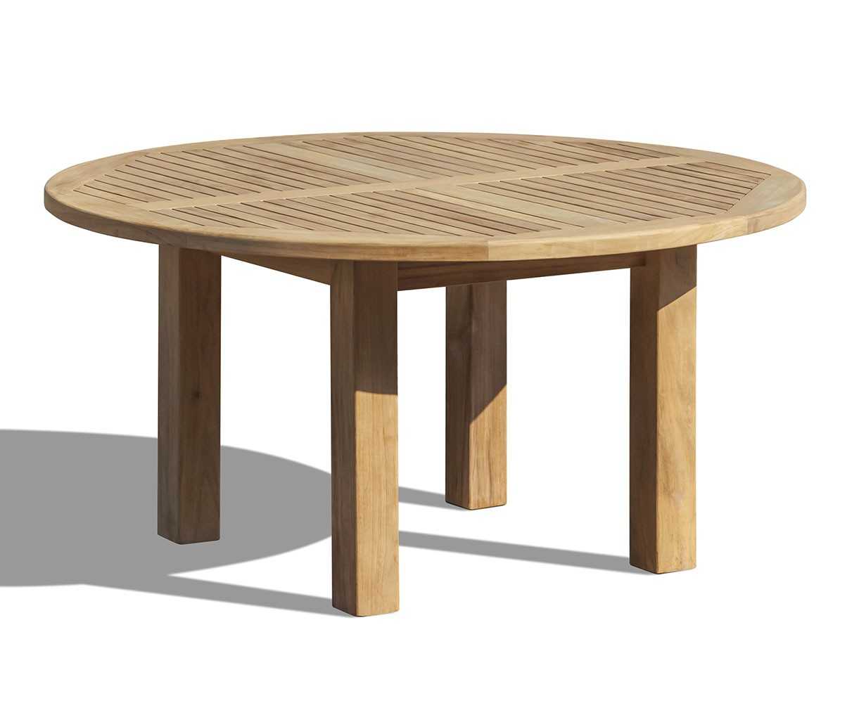 Titan NEW Teak 5ft Round Wooden Garden Table - 150cm