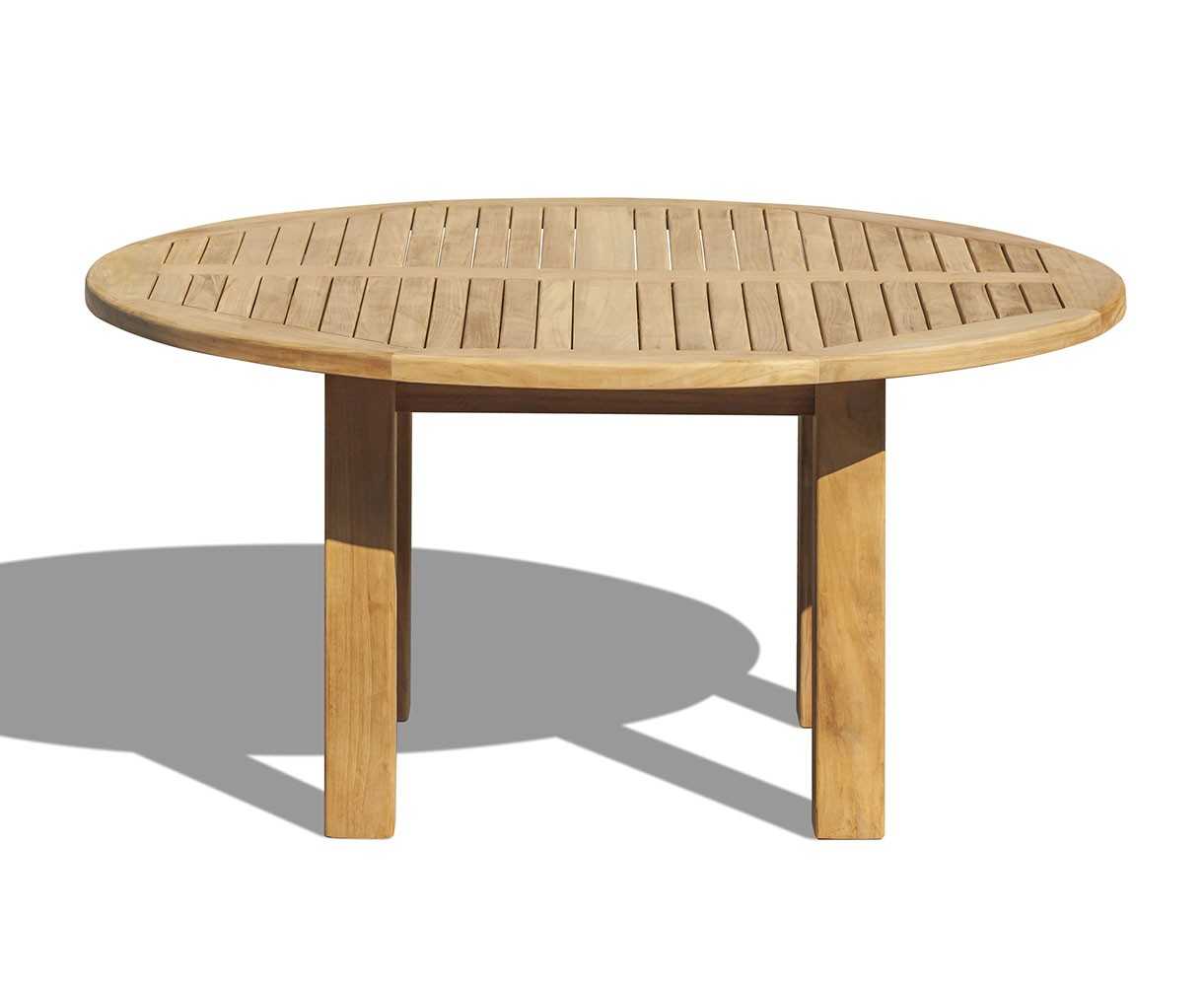 Titan NEW Teak 5ft Round Wooden Garden Table - 150cm