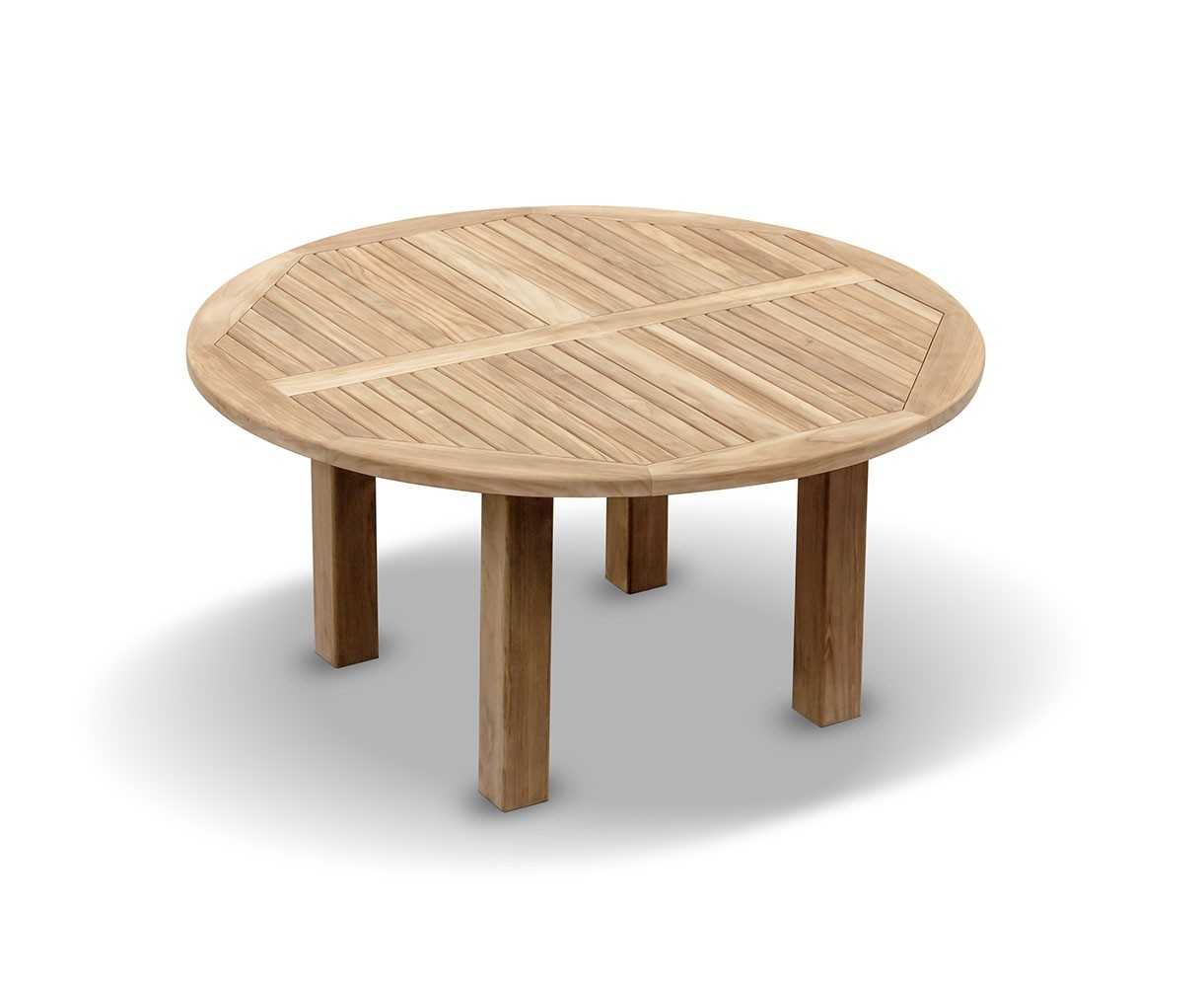 Titan NEW Teak 5ft Round Wooden Garden Table - 150cm