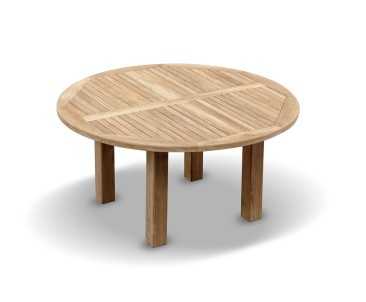 Titan NEW Teak 5ft Round Wooden Garden Table - 150cm