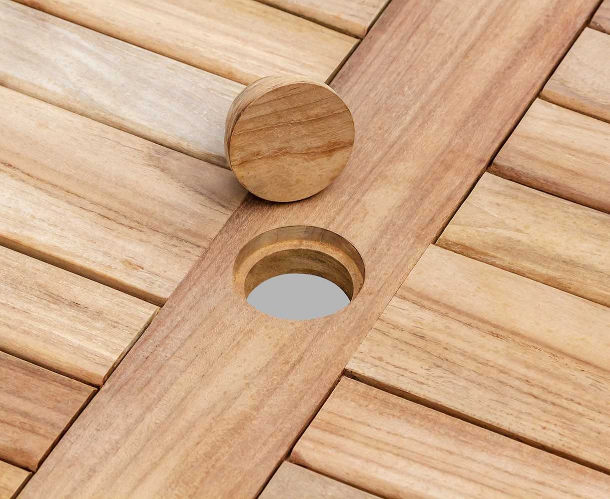 Titan NEW Teak 5ft Round Wooden Garden Table - 150cm