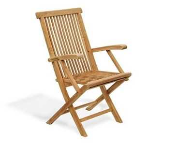 Brompton Teak Extending Garden Table Set with 6 Ashdown Folding Armchairs