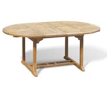 Brompton Bali Teak Oval Extending Table and 6 Folding Chairs