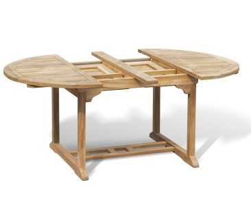 Brompton Bali Teak Oval Extending Table and 6 Folding Chairs