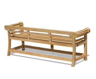 Low Back Teak Lutyens-Style Bench - 1.95m