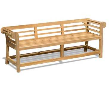 Low Back Teak Lutyens-Style Bench - 1.95m