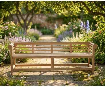 Low Back Teak Lutyens-Style Bench - 2.25m