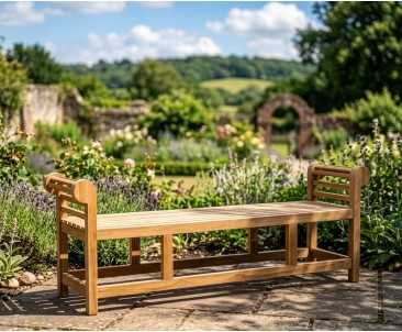 Lutyens-Style Teak Backless Garden Bench - 1.95m