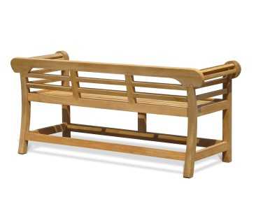 Low Back Teak Lutyens-Style Bench - 1.65m