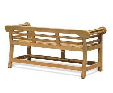 Low Back Teak Lutyens-Style Bench - 1.65m