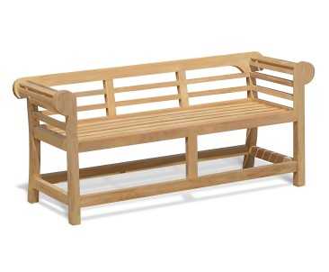 Low Back Teak Lutyens-Style Bench - 1.65m