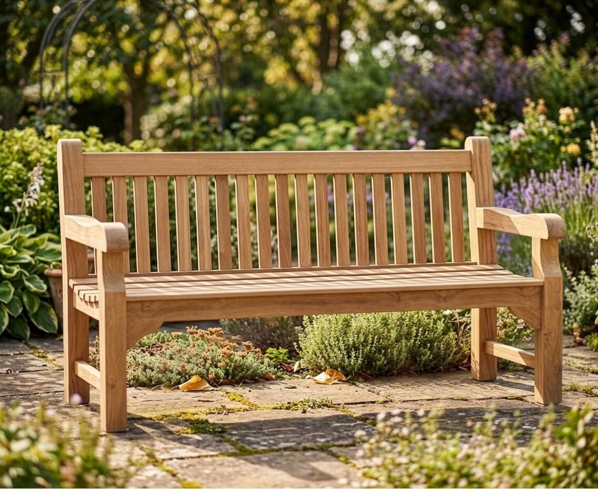Balmoral Park Bench 6ft Teak Street Bench - 1.8m
