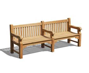 Balmoral Teak 8ft Outdoor Park Bench - 2.4m