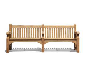 Balmoral Teak 8ft Outdoor Park Bench - 2.4m