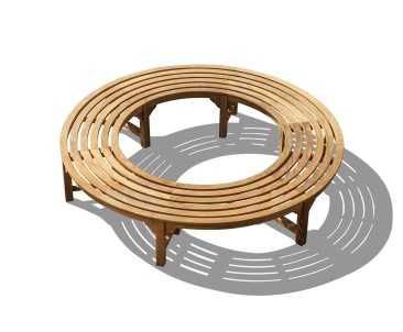 Saturn Teak Backless Round Tree Bench - 220cm