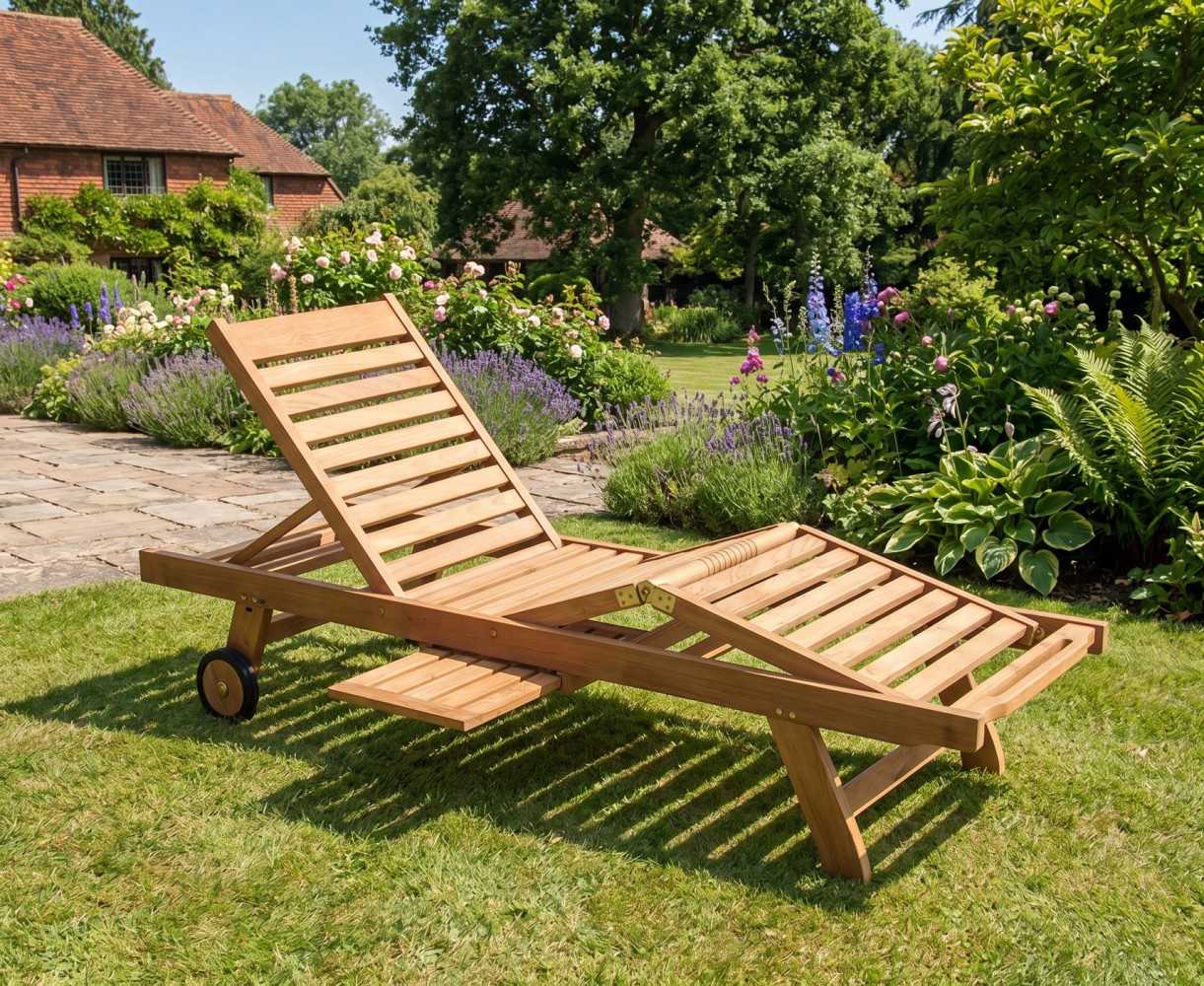 Luxury Teak Sun Lounger