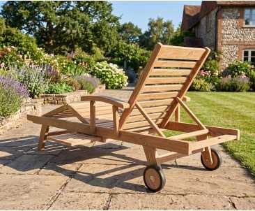 Luxury Teak Sun Lounger with arms