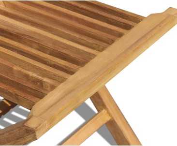 Teak Foldable Low-Back Garden Chair
