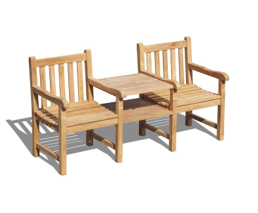 Windsor Vista Teak Garden Companion Seat | Tete a Tete Bench