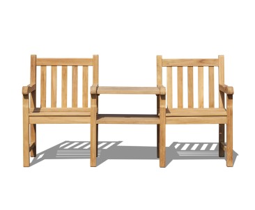 Windsor Vista Teak Garden Companion Seat | Tete a Tete Bench