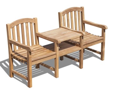 Clivedon Vista Teak Garden Companion Seat | Jack and Jill Seat