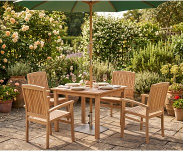 Sandringham 4 Seater Garden Table and Stackable Chairs Set