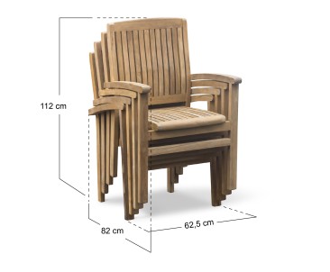 Sandringham 4 Seater Garden Table and Stackable Chairs Set
