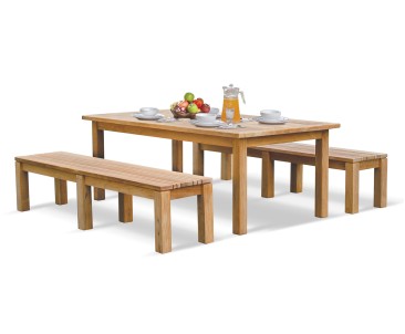 Chichester Teak Garden Table and Benches Set