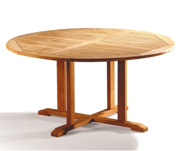 Canfield Teak Garden Table and 6 Stacking Chairs Set - Patio Teak Dining Set