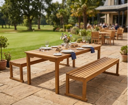 Westminster Teak Table and Benches Set - 180cm