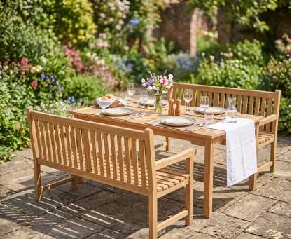 Sandringham Benches and Table Set.