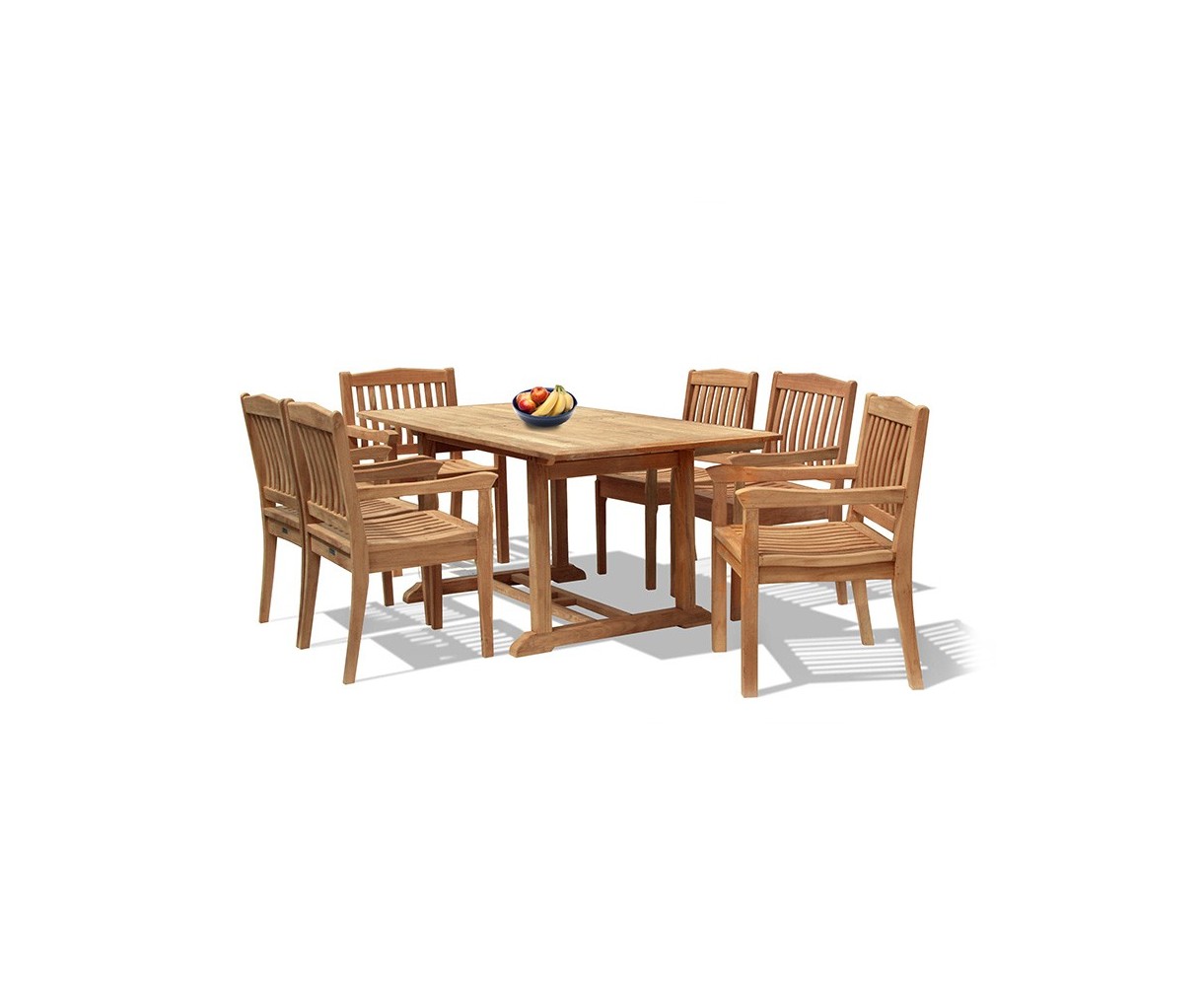 Hilgrove 6 Seater Garden Rectangular Dining Table and Chairs Set 2