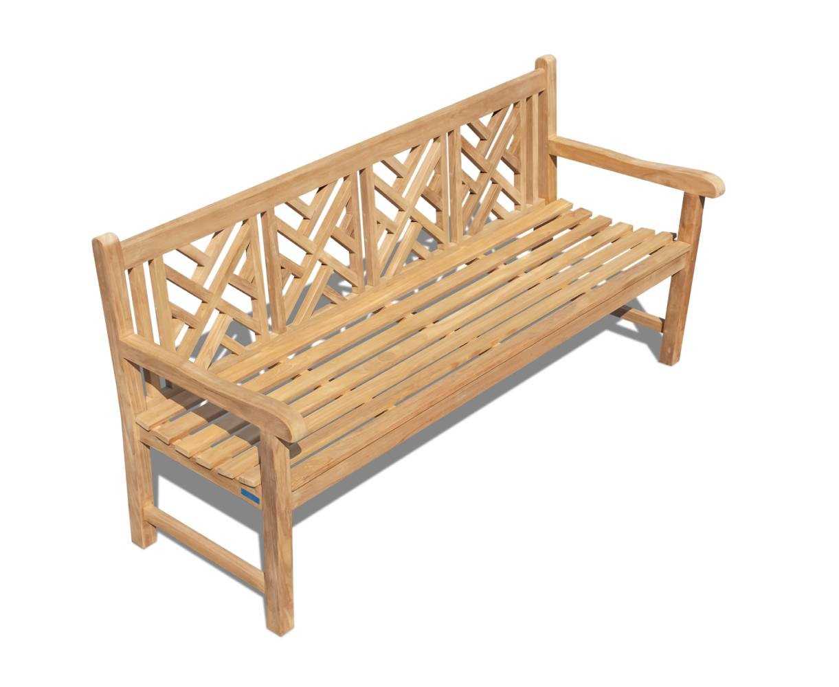 Above view of Princeton Teak 6ft Chinoiserie Bench