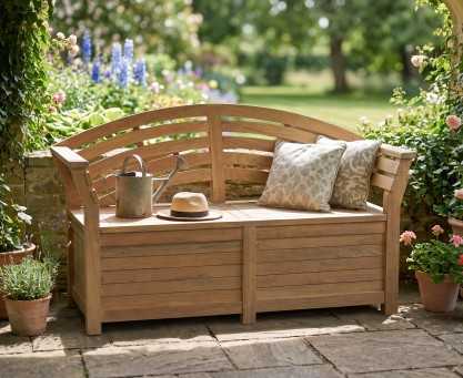 Salisbury Garden Storage Bench with arms – 1.65m