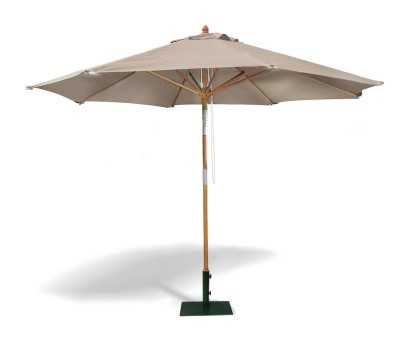 3m Taupe Octagonal Hardwood Parasol - Used: Good