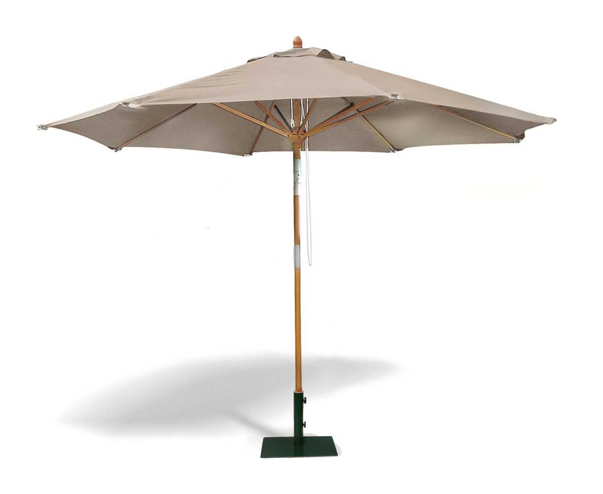 3m Taupe Octagonal Hardwood Parasol - Used: Good