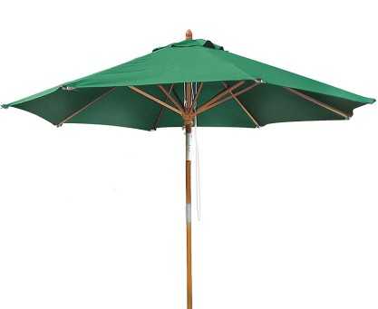 3m Green Octagonal Hardwood Parasol - Used: Good