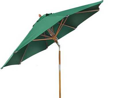 3m Green Octagonal Hardwood Parasol - Used: Good