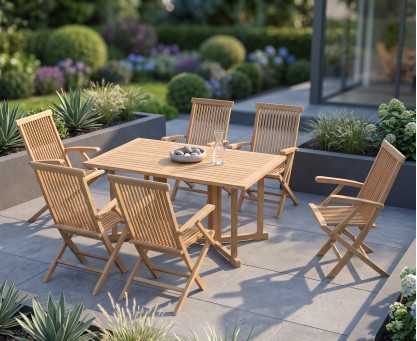 Shelley 6ft Garden Gateleg Table and Chairs
