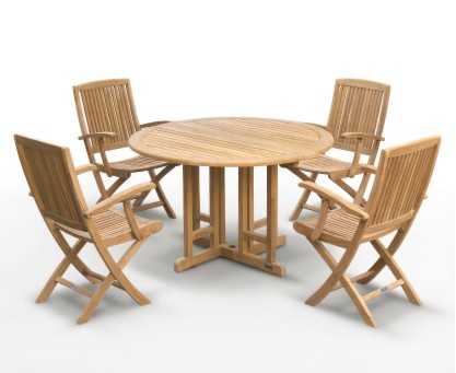 Berrington Round Garden Gateleg Table and Arm Chairs Set