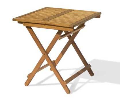 Rimini Folding Teak Square Table 0.7m and 2 Bali Side Chairs