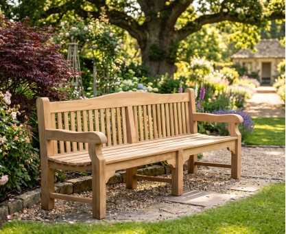 Buckingham Large Teak Garden Bench – 2.4m