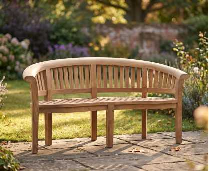 Super-Deluxe Teak Banana Bench | Peanut Bench