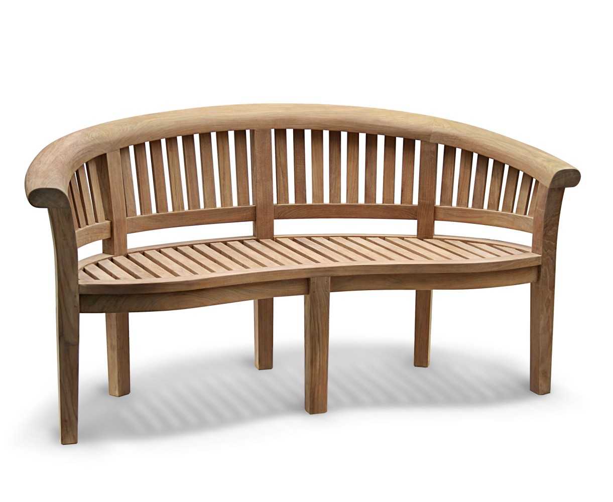 Super-Deluxe Teak Banana Bench | Peanut Bench