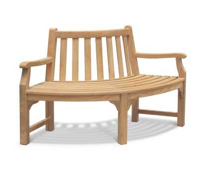 Teak Tree Seat Quarter Bench with arms