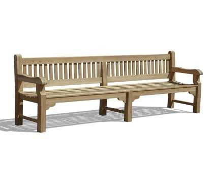 Braemar 6-8 Seater Teak Garden Bench - 3m