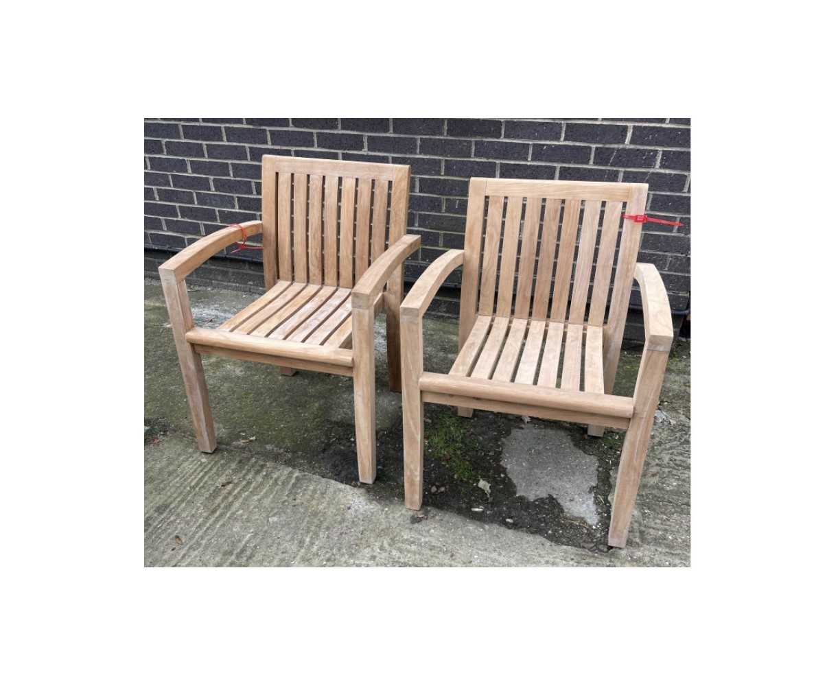 Monaco Teak Stacking Garden Chair - Used: Good