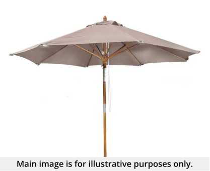3m Taupe Octagonal Hardwood Parasol - Used: Good