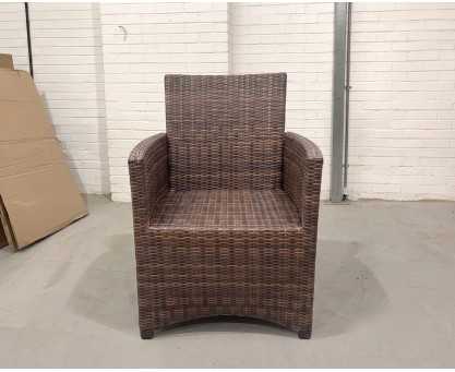 Eclipse Mocha Brown Flat Weave Armchair - New: End of Line