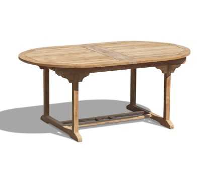 Brompton Teak Double-Leaf Extendable Oval Garden Table 180-240cm